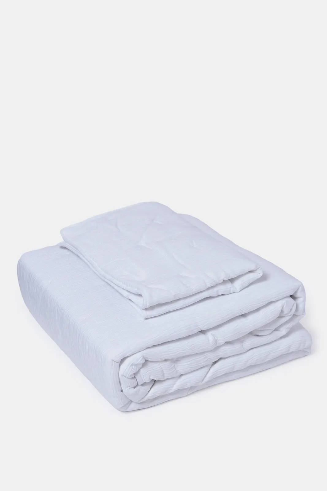 Beige 2-Piece Crinkle Quilt (Single Size)