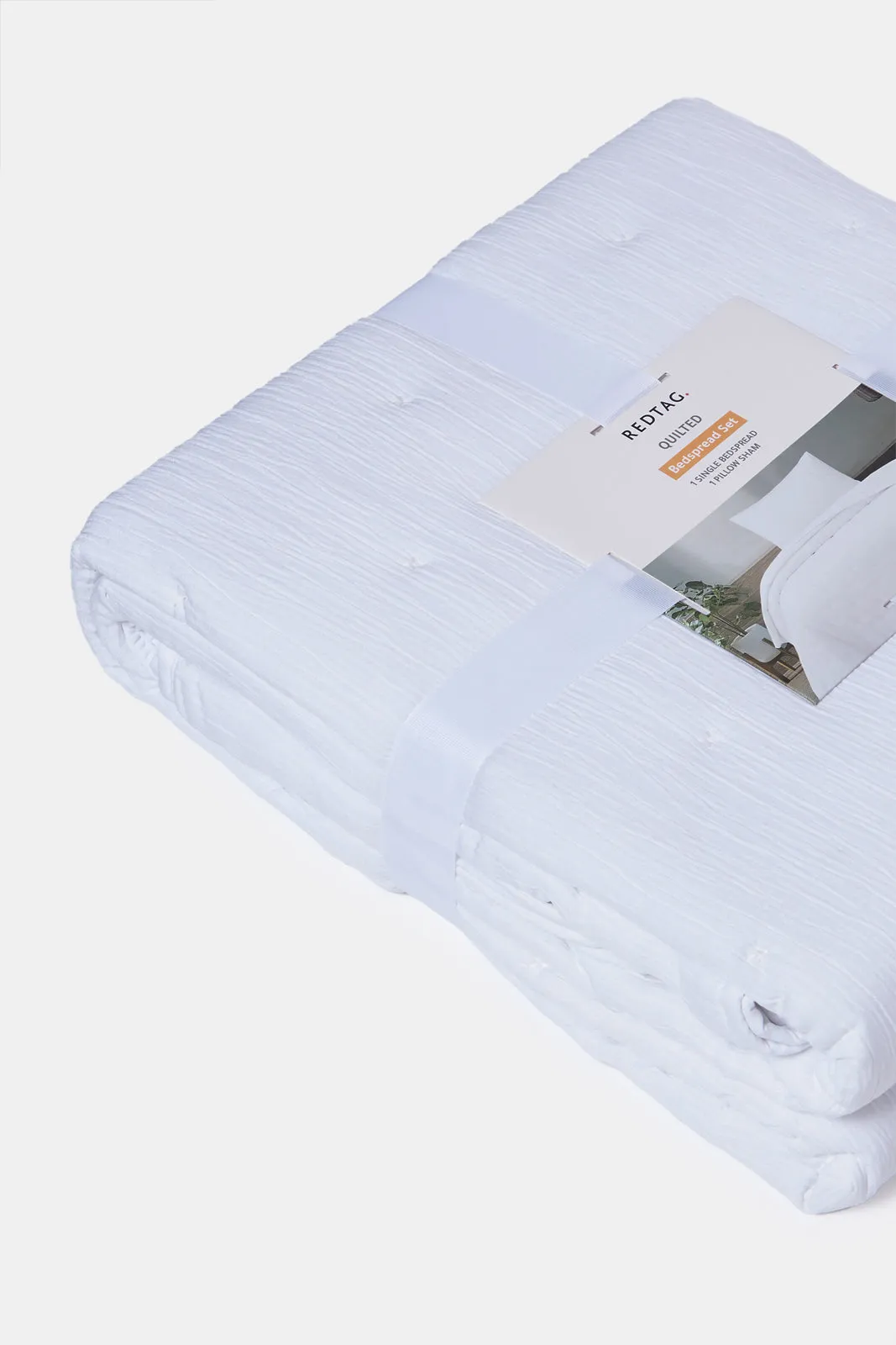 Beige 2-Piece Crinkle Quilt (Single Size)