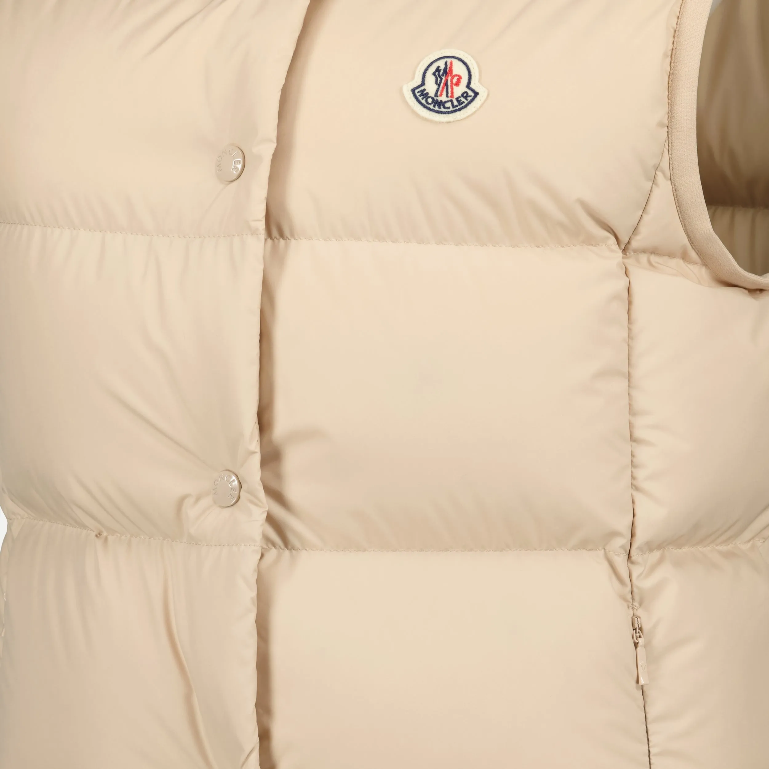Beige Sleeveless Puffer