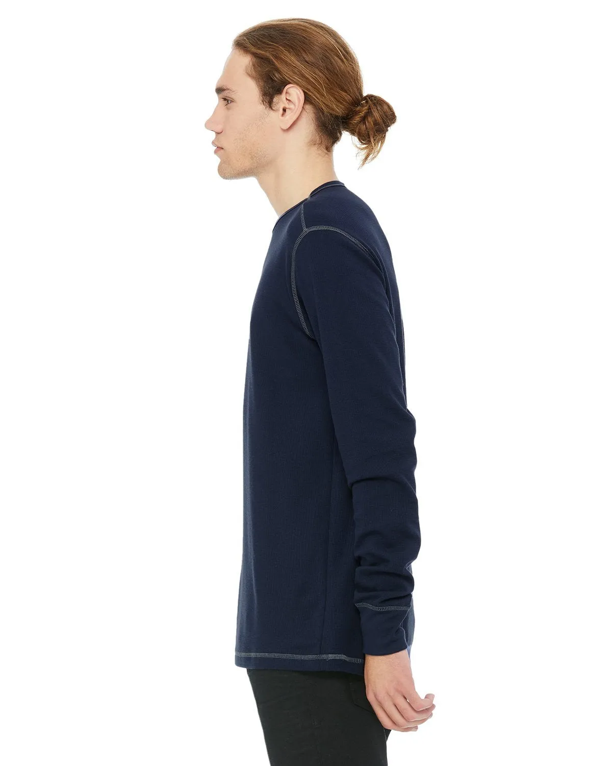 Bella + Canvas Thermal Long Sleeve T-Shirt 3500 Navy/ Grey