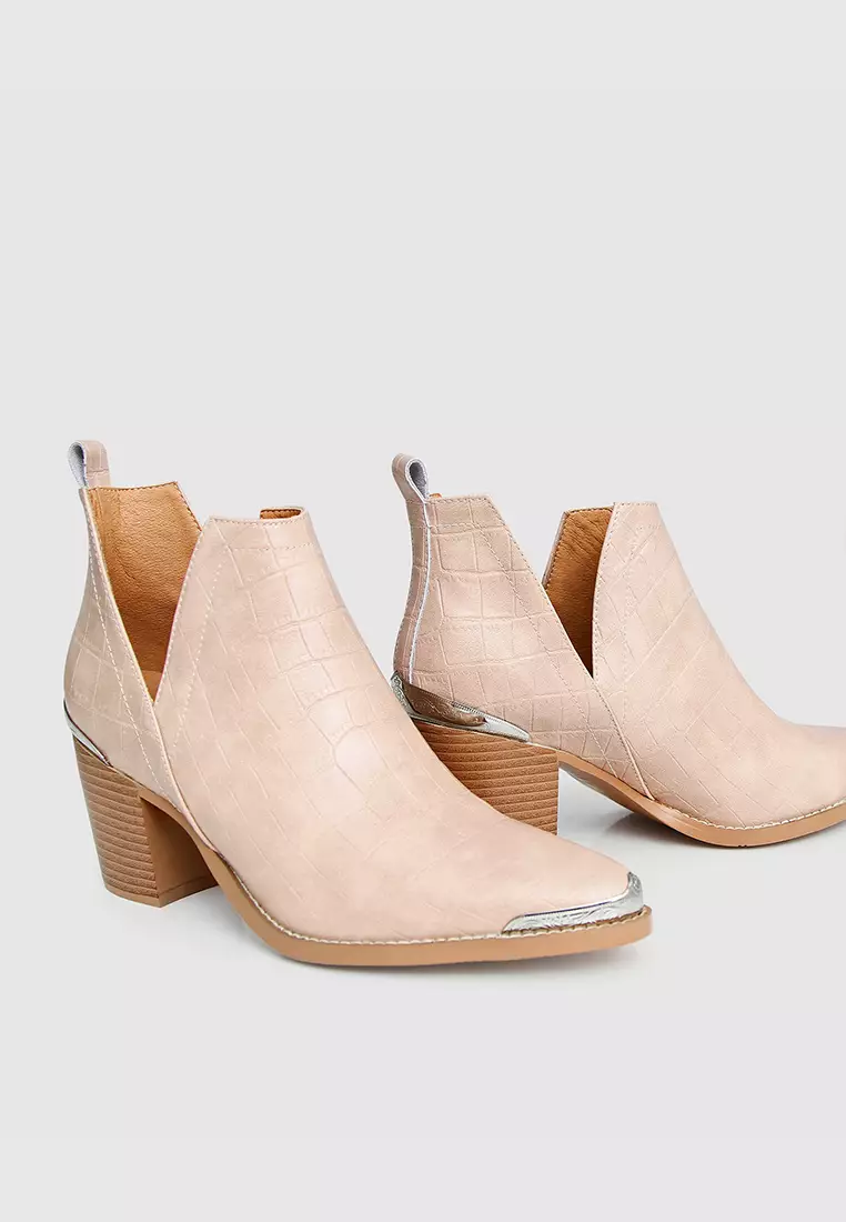 Belle & Bloom Austin Croc Embossed Ankle Boot