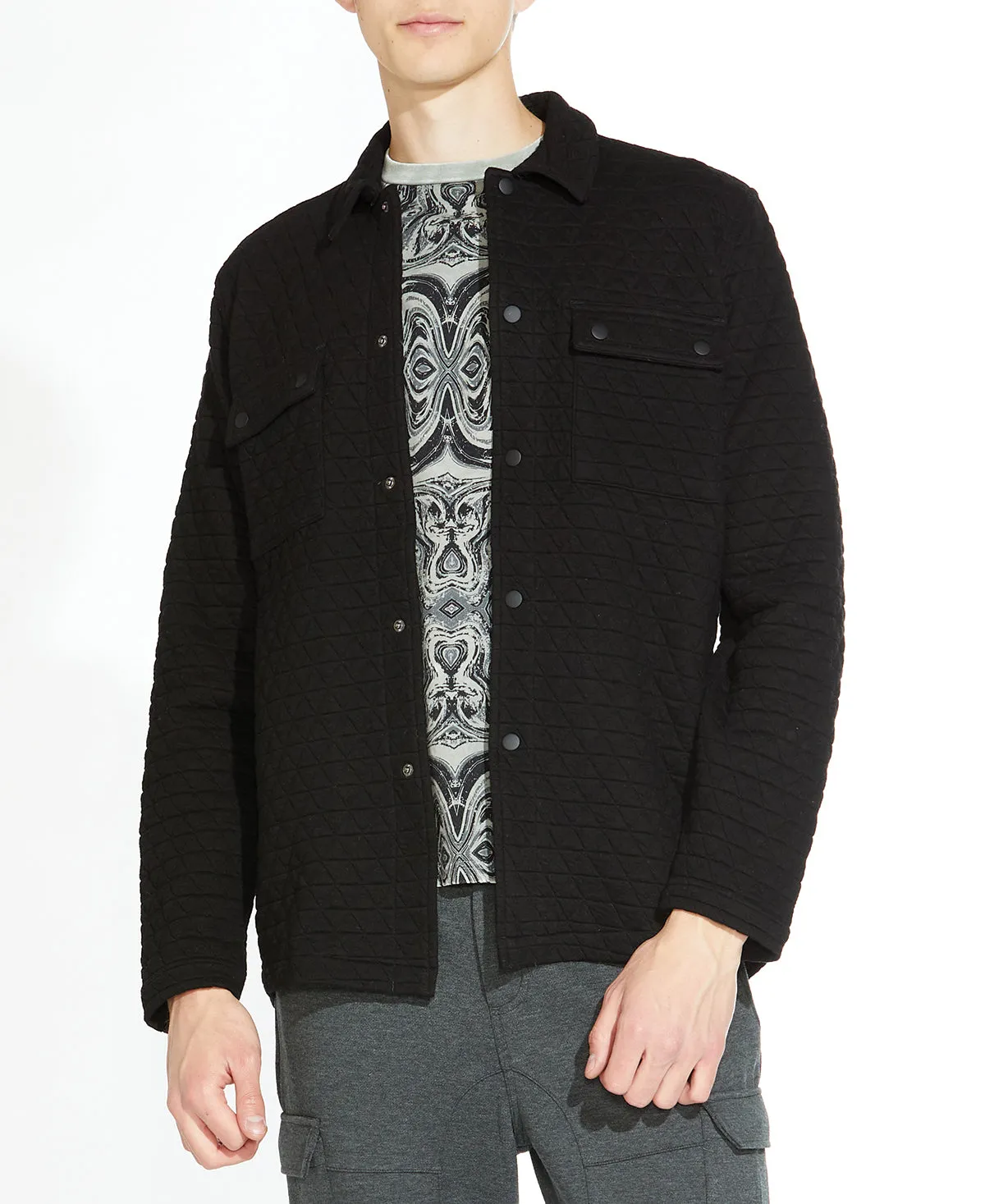 Bennett Quilted Shirt Jacket (Black)