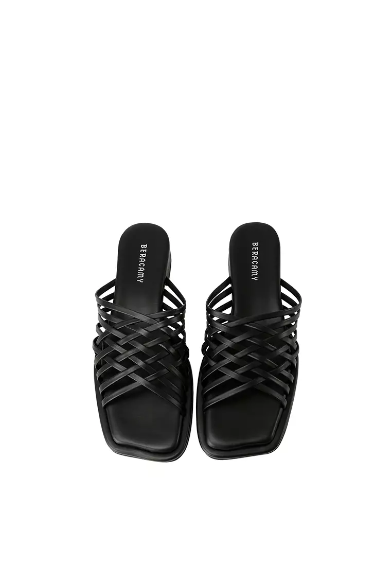 BERACAMY BERACAMY Strappy Cross-band Slipper - Black
