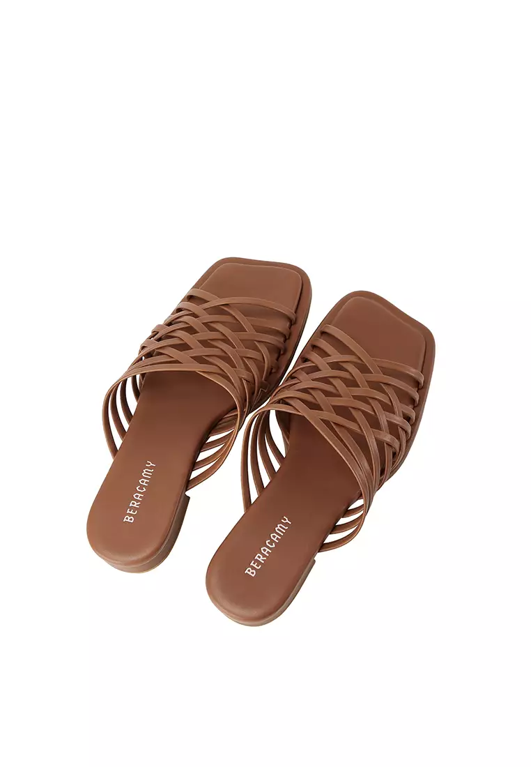 BERACAMY BERACAMY Strappy Cross-band Slipper - Caramel