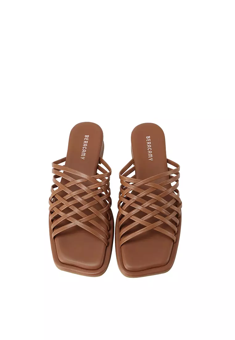 BERACAMY BERACAMY Strappy Cross-band Slipper - Caramel