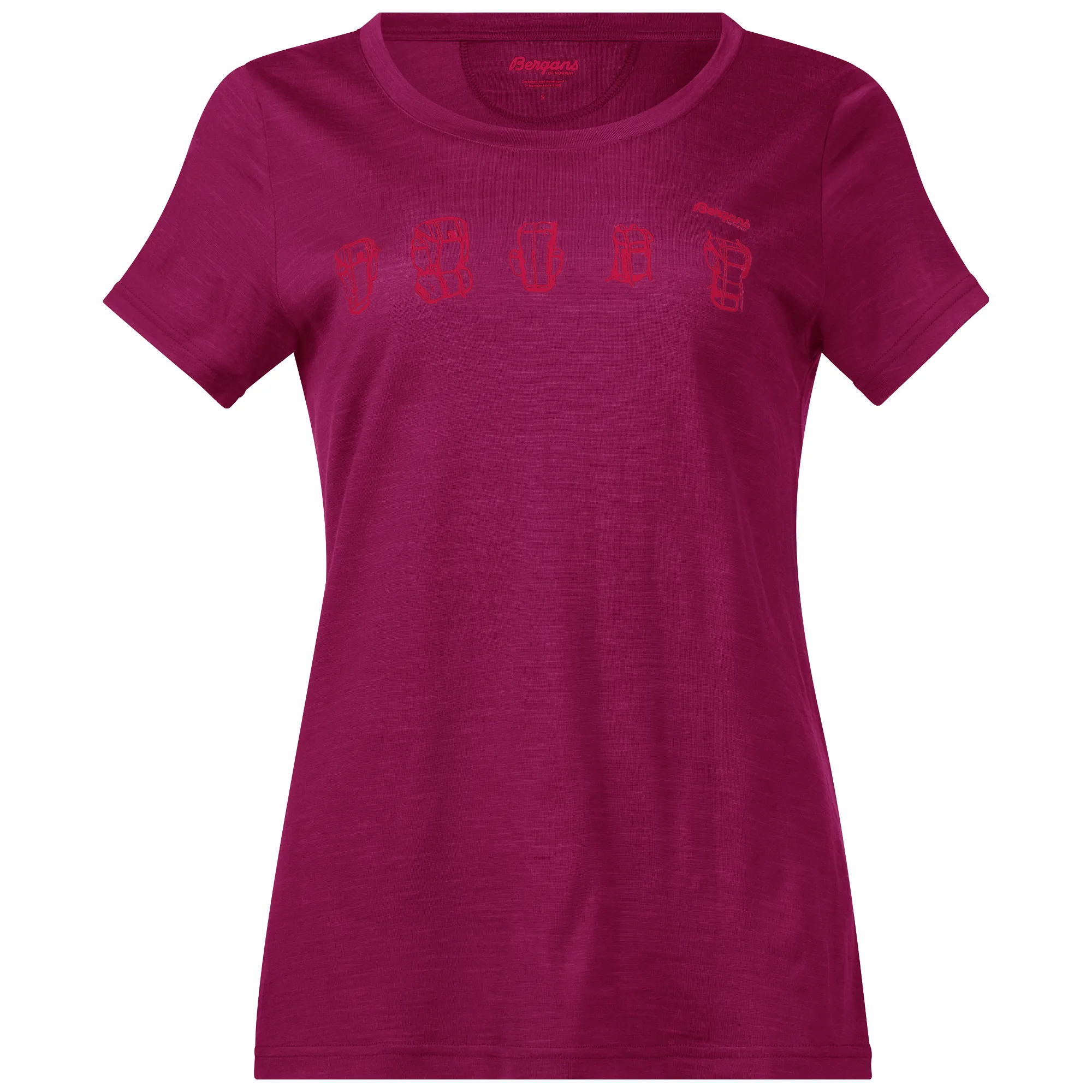 Bergans Backpack Wool Women's Tee Bougainvillea/Strawberry | Buy Bergans Backpack Wool Women's Tee Bougainvillea/Straw