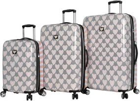 Betsey Johnson Chevron Hearts 3-Piece Luggage Set 