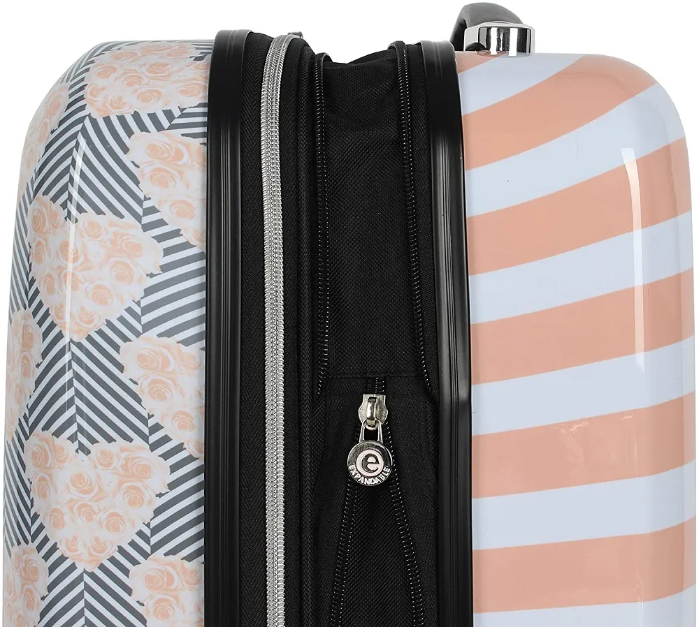 Betsey Johnson Chevron Hearts 3-Piece Luggage Set 