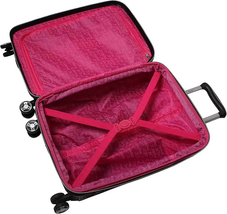 Betsey Johnson Magenta Butterfly 3-Piece Luggage Set 