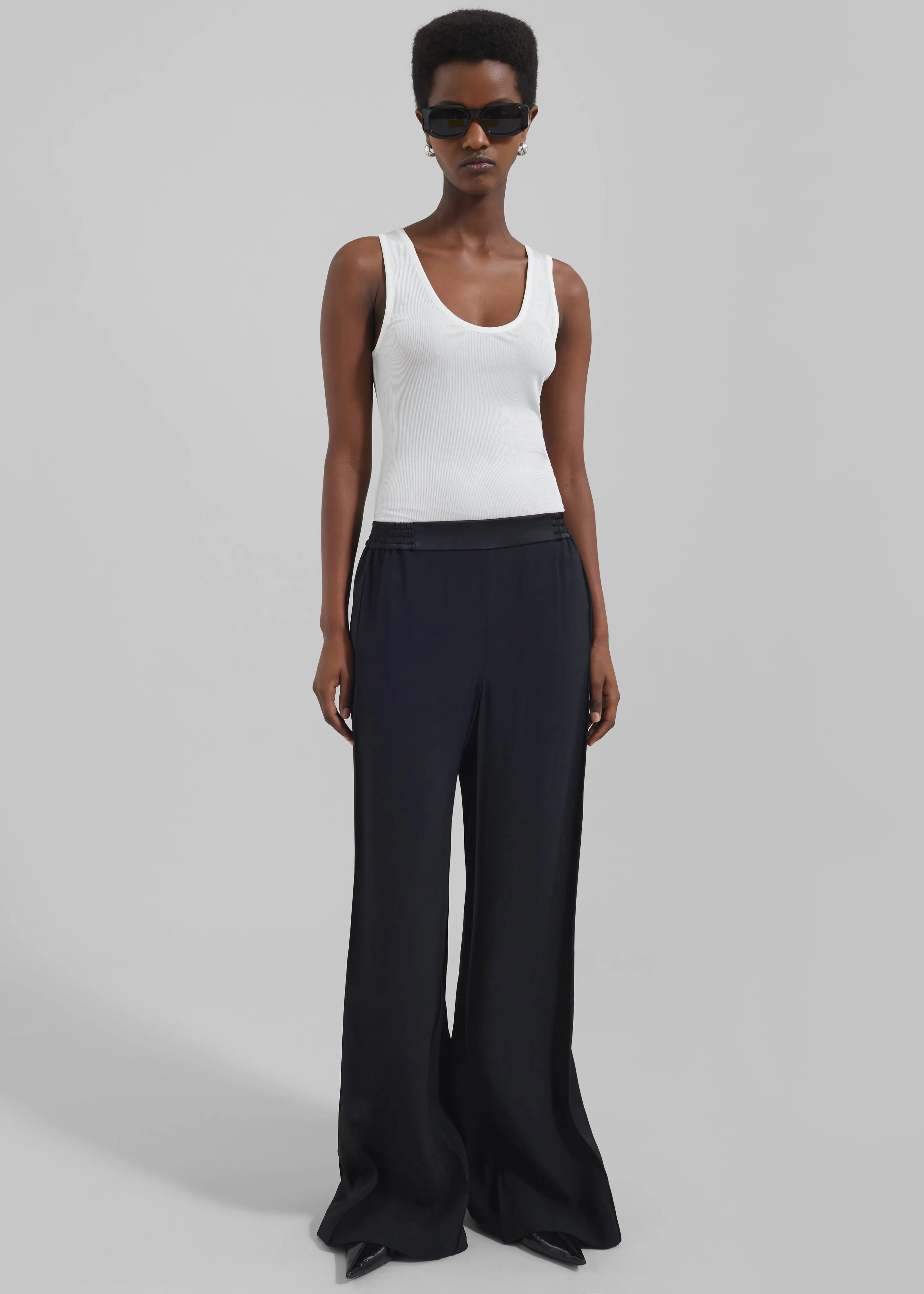 Bevza Wide-Leg Trousers - Black