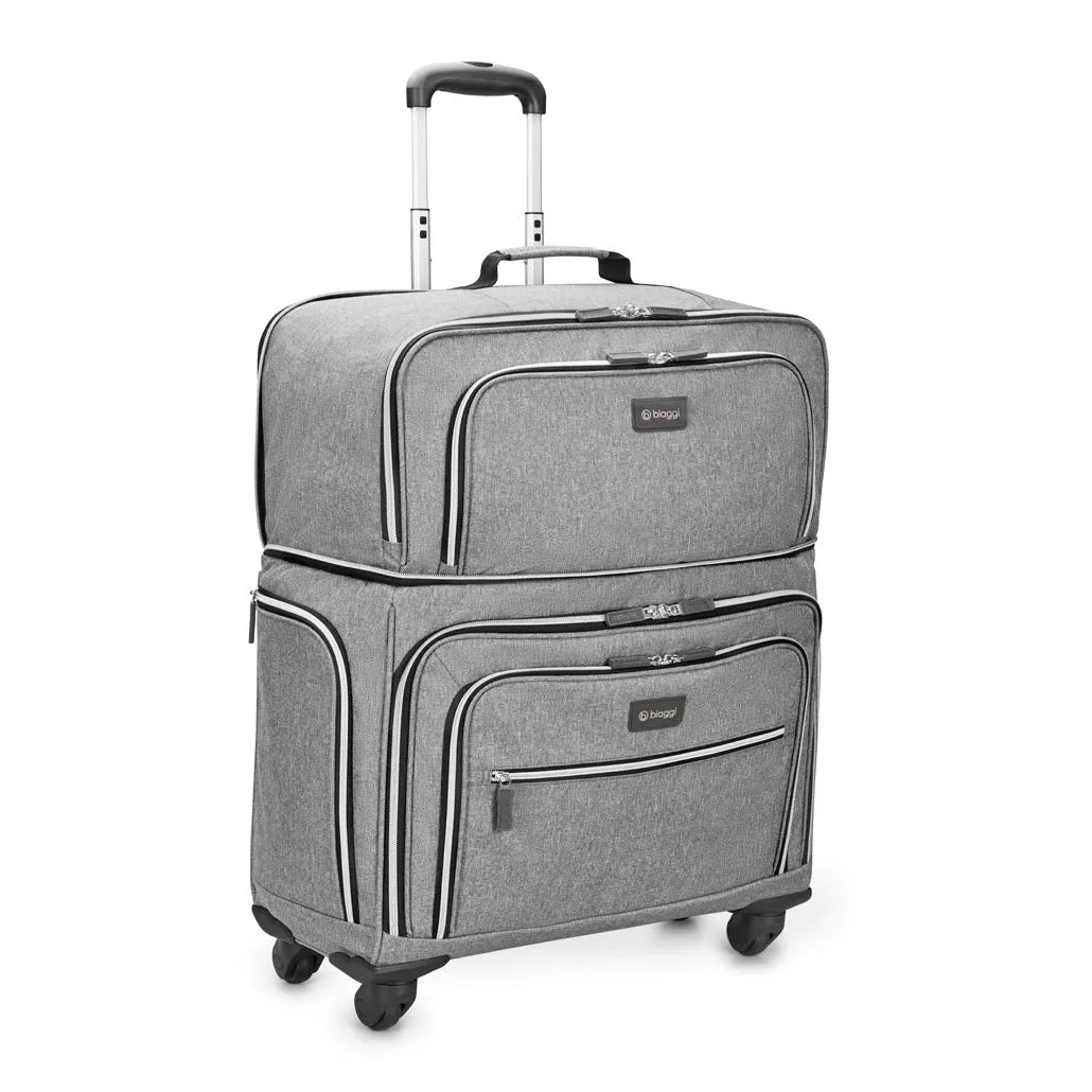 Biaggi Luggage Lift Off Expandable Carry-on to Check In, Grey