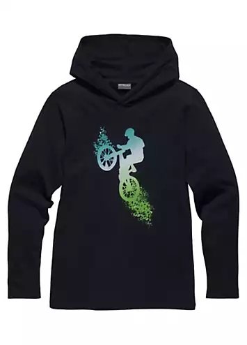 Biker Print Hoodie by Kidsworld | Look Again