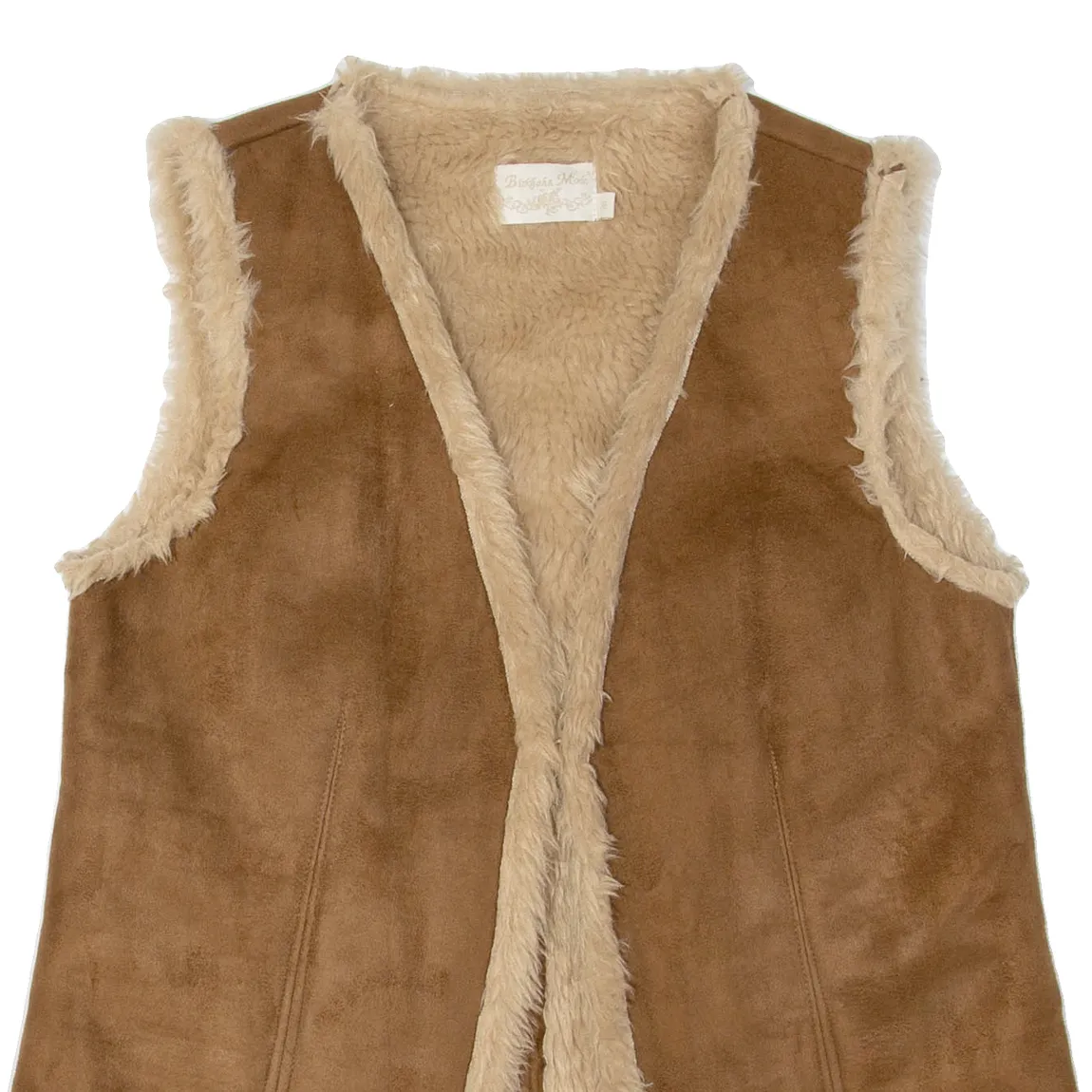 BIRKHAHN MODE Womens Waistcoat Brown Leather M