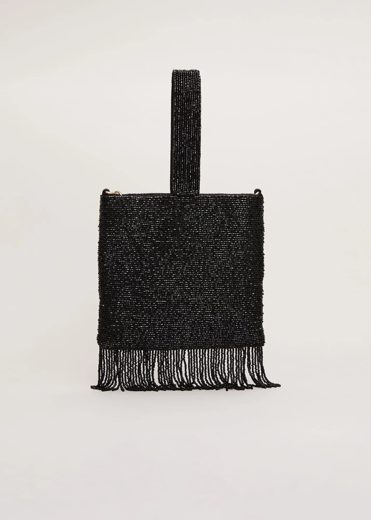 Black Beaded Tassle Bag