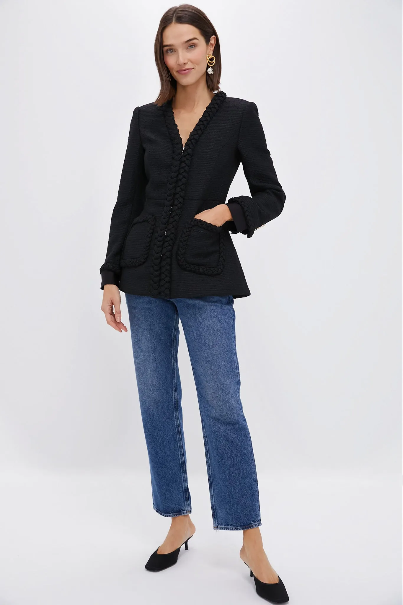 Black Braided Trim Shay Jacket