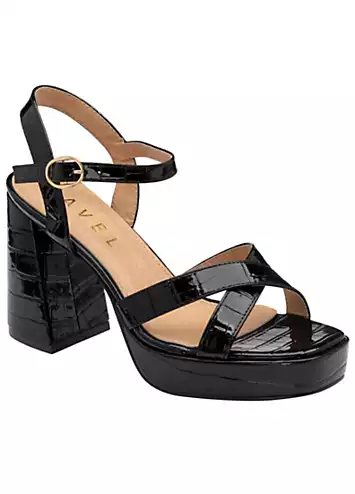 Black Croc Farran Platform Sandals by Ravel | Look Again