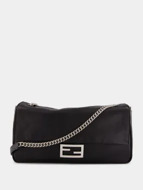 Black Leather Baguette Bag