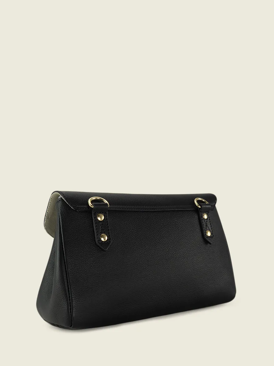 Black Leather Cross-Body Bag for Women - Suzon M Art Deco Black | PAUL MARIUS