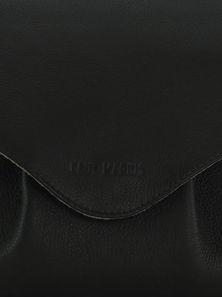 Black Leather Cross-Body Bag for Women - Suzon M Art Deco Black | PAUL MARIUS