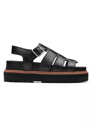 Black Leather Orianna Twist Sandals by Clarks | Look Again