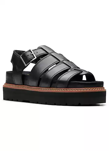 Black Leather Orianna Twist Sandals by Clarks | Look Again