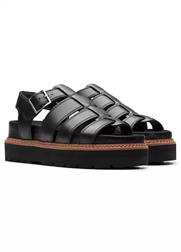 Black Leather Orianna Twist Sandals by Clarks | Look Again