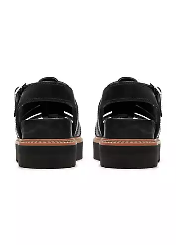 Black Leather Orianna Twist Sandals by Clarks | Look Again