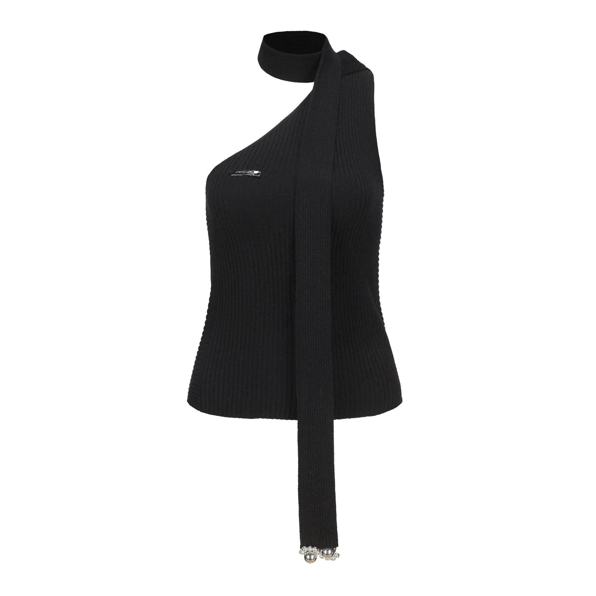 Black Neck Tank Top-