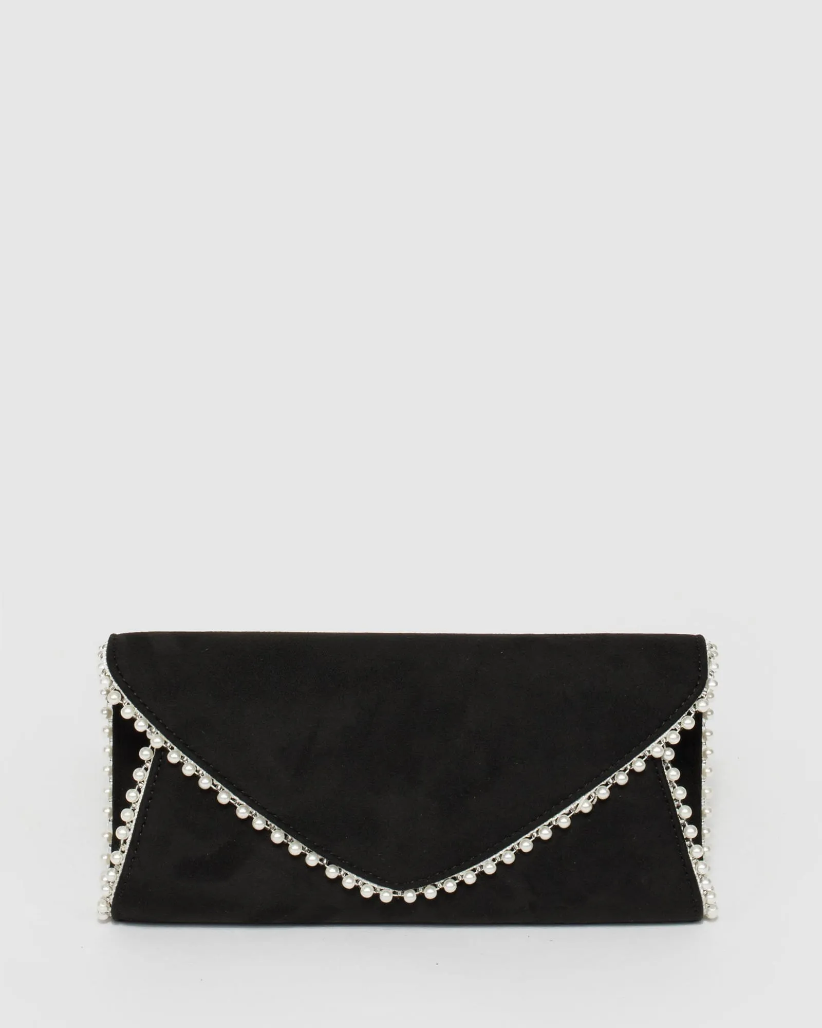 Black Oriana Pearl Clutch Bag
