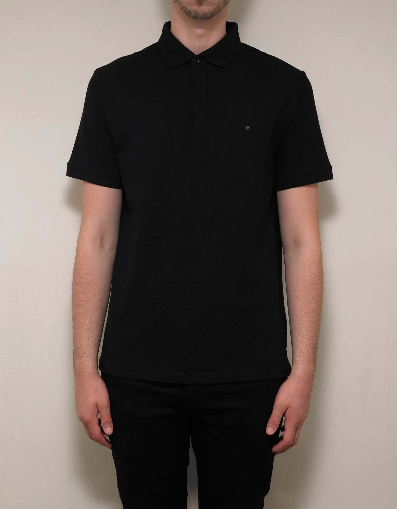 Black Polo T-Shirt with Rockstud