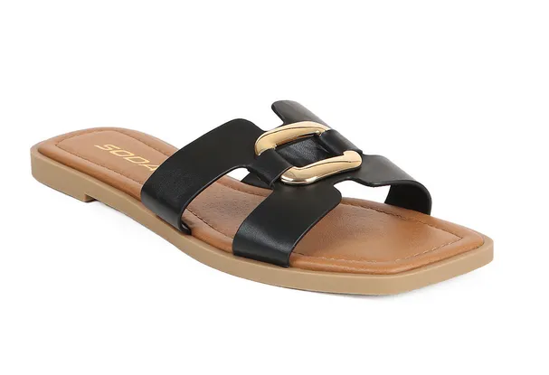 Black w/ Gold Detail Feng Sandals