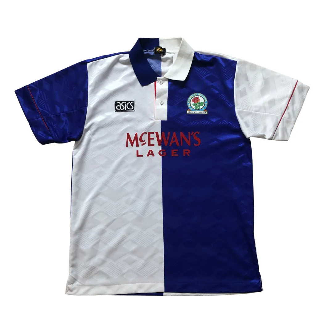 Blackburn Rovers Original Home Football Shirt 1992/1994 Asics Large