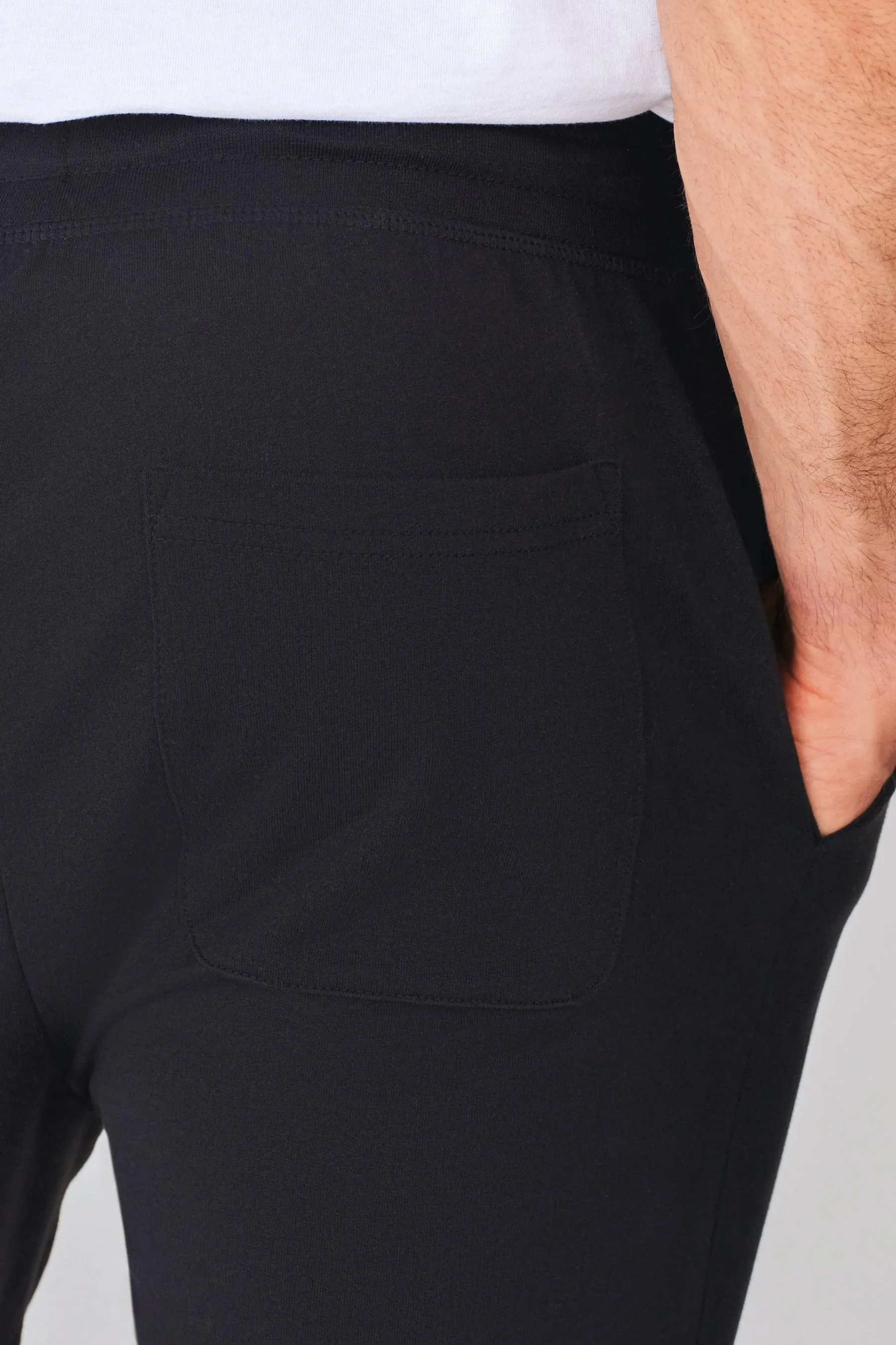 Black/Navy Cuffed 100% Cotton Slim Lightweight Joggers 2 Pack