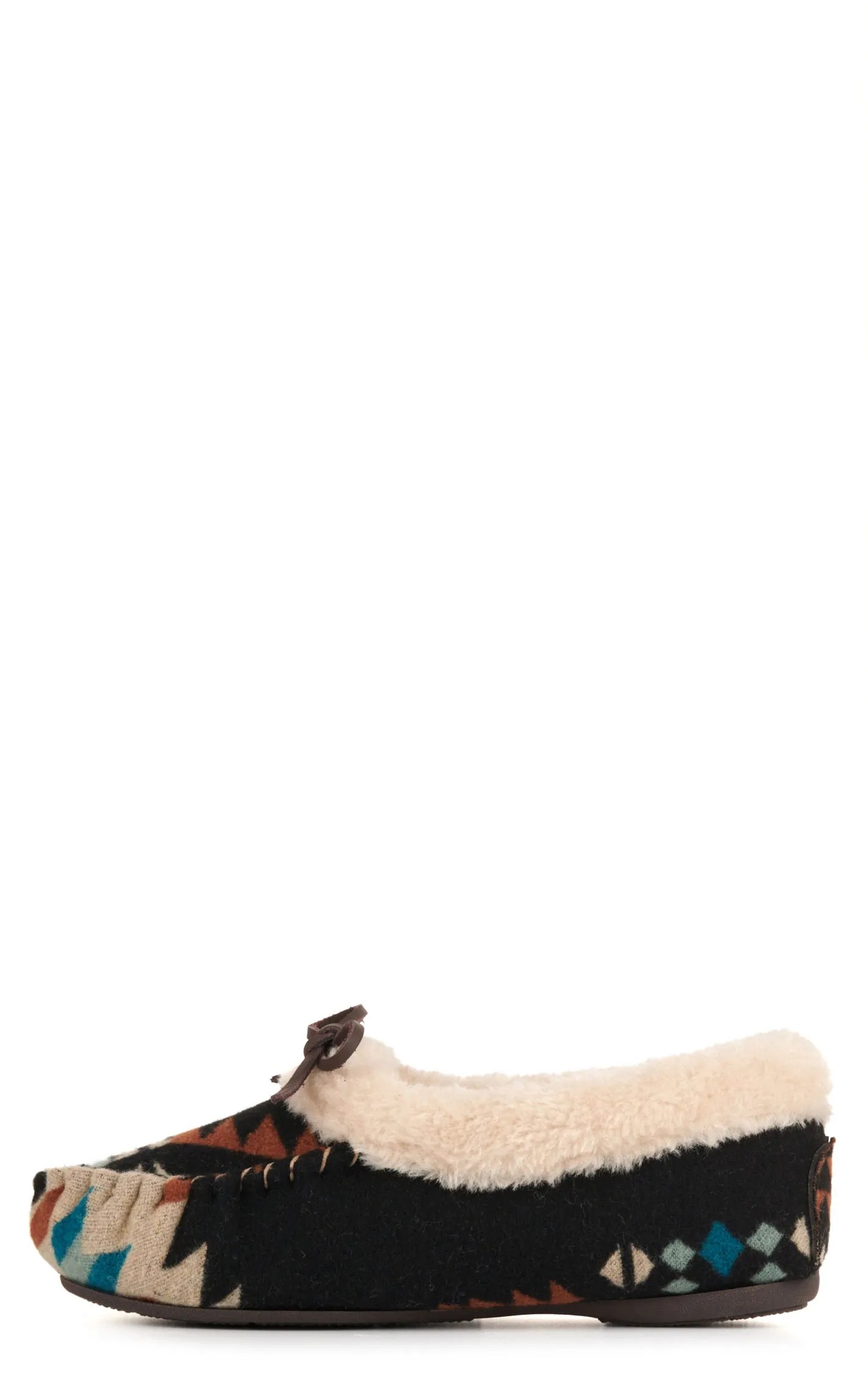 Blazin Roxx Women's Lexi Black, Natural and Turquoise Southwest Print Moccasin Slipper