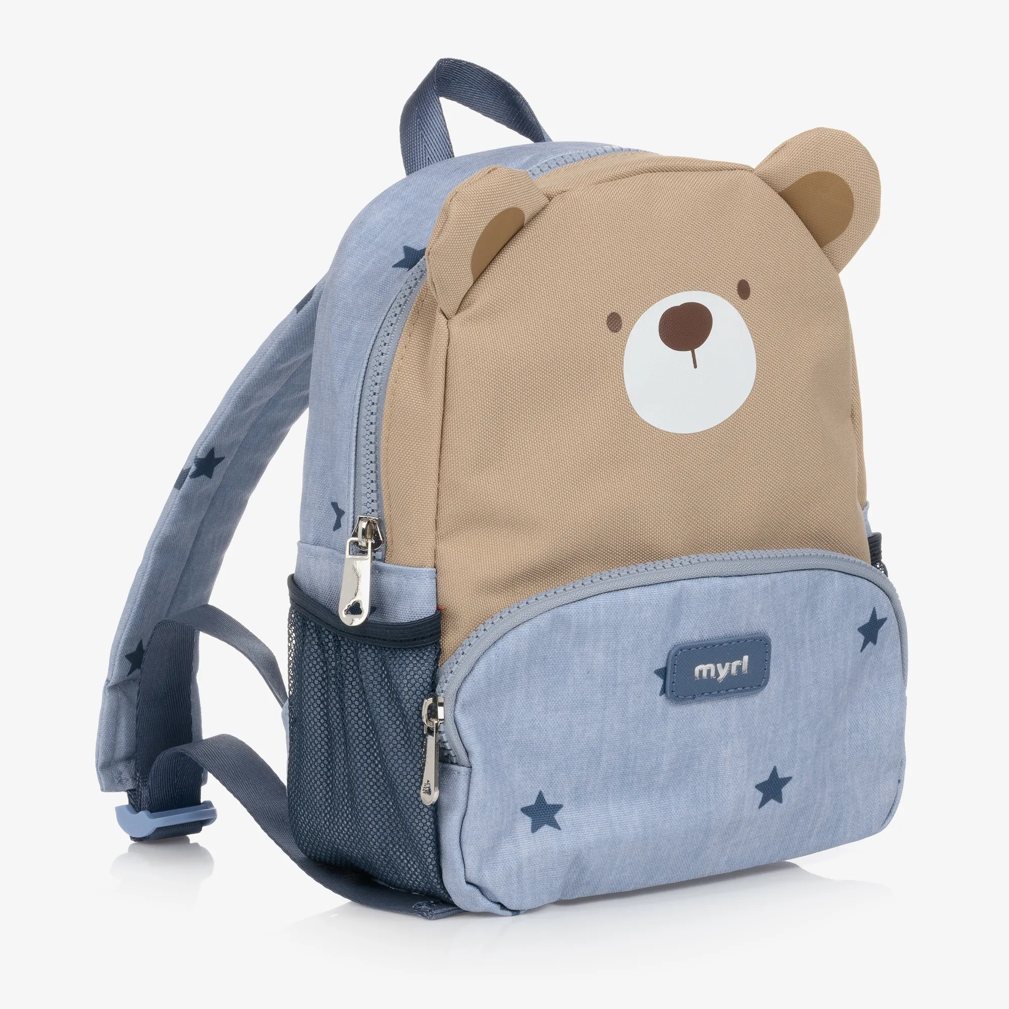 Blue & Beige Bear Backpack (25cm)