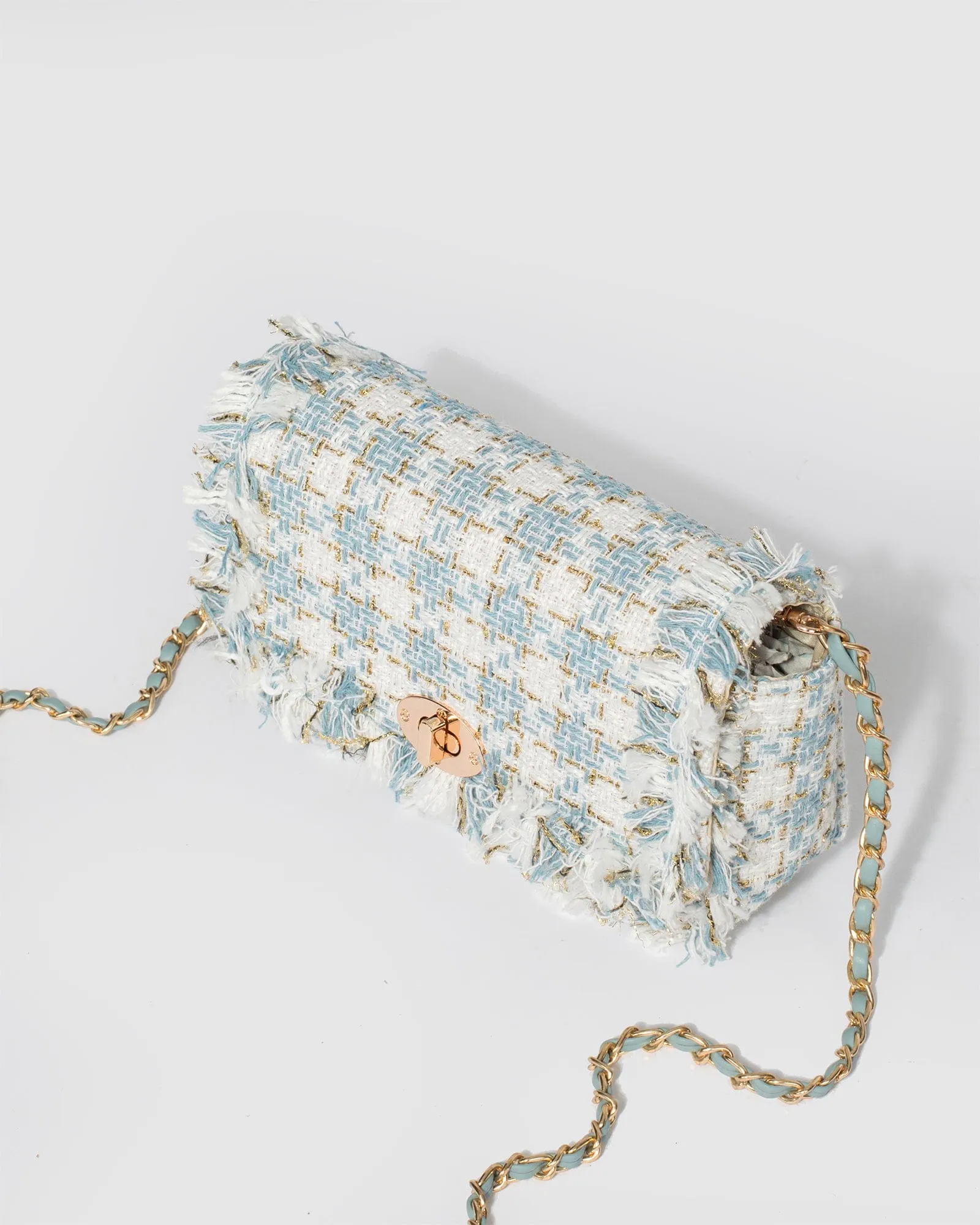 Blue Eboni Quilted Crossbody Bag