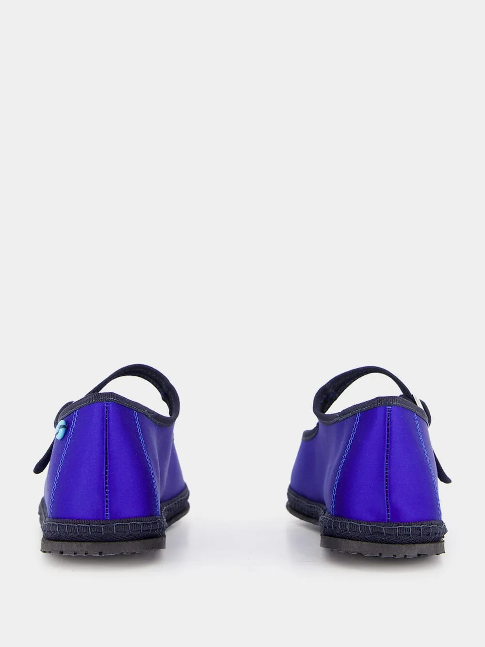 Blue Mary Jane Satin Flats