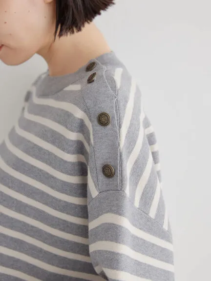 Bobo Tokyo Kyou Shoulder Button Knit Pullover