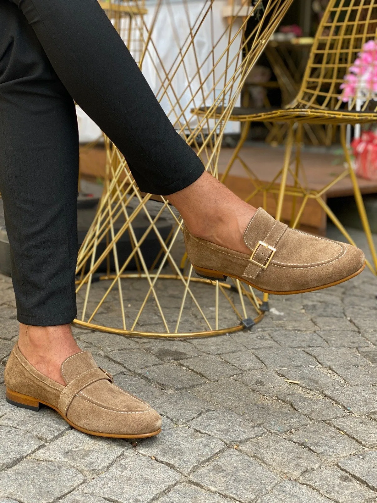 Bojo Suede Light Brown Leather Loafer