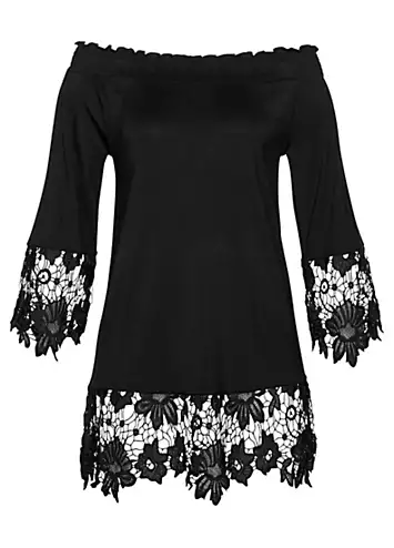bonprix Lace Hem Jersey Tunic | Kaleidoscope