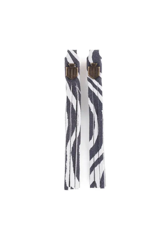 Boot Tassels zebra & suede Tassels