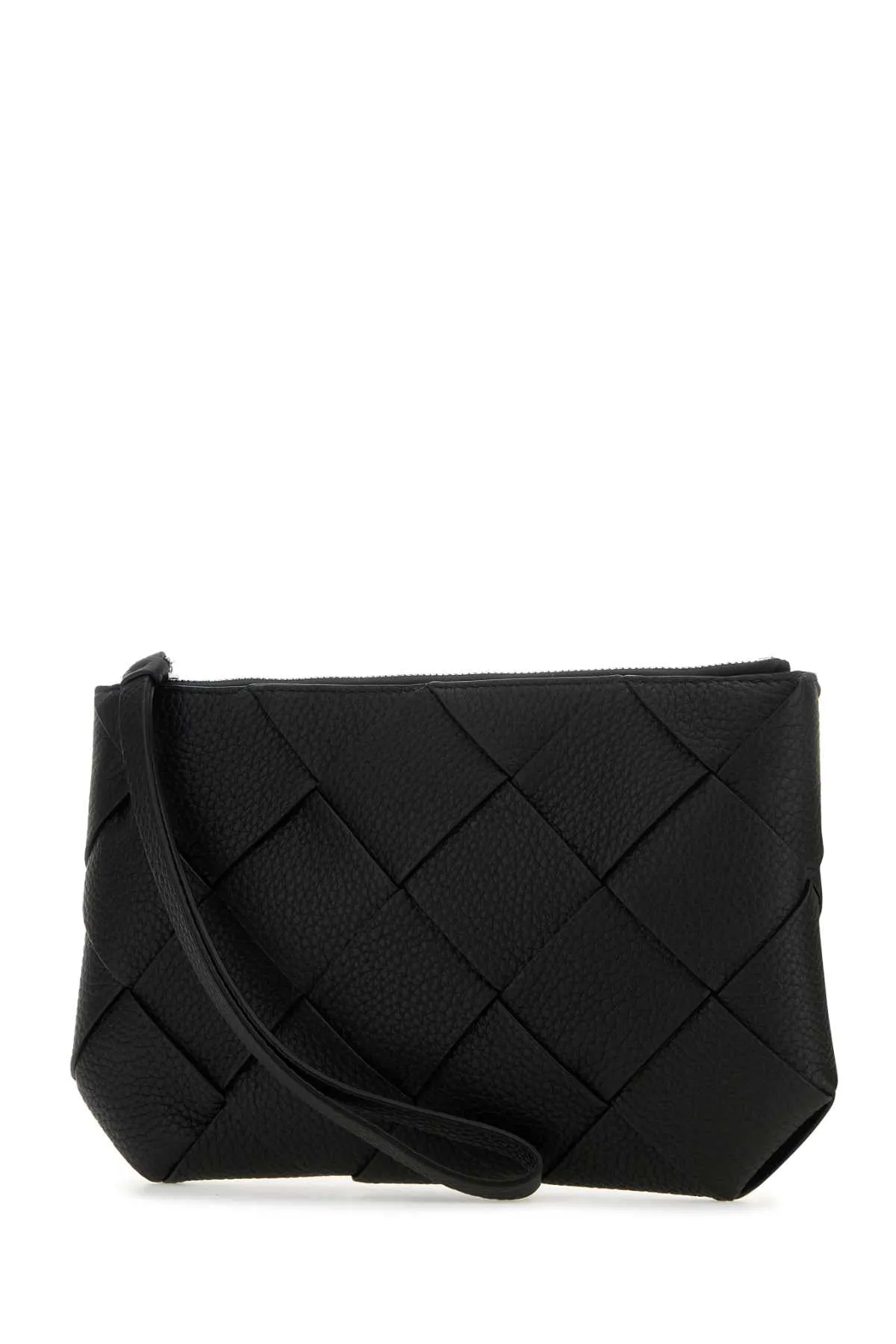 Bottega Veneta Black Leather Medium Diago Clutch