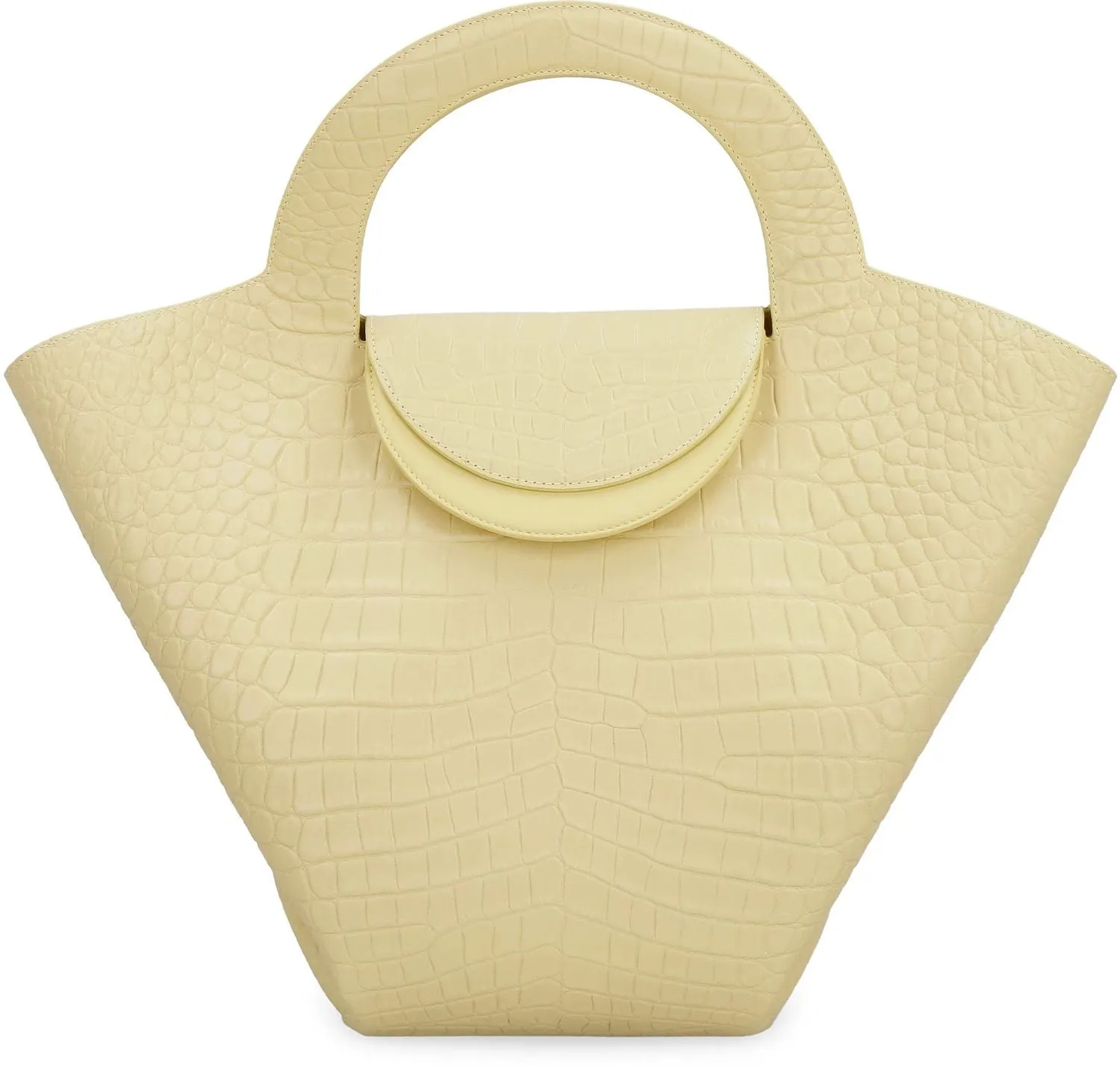 BOTTEGA VENETA Croco-Print Leather Double Flap Tote for Women