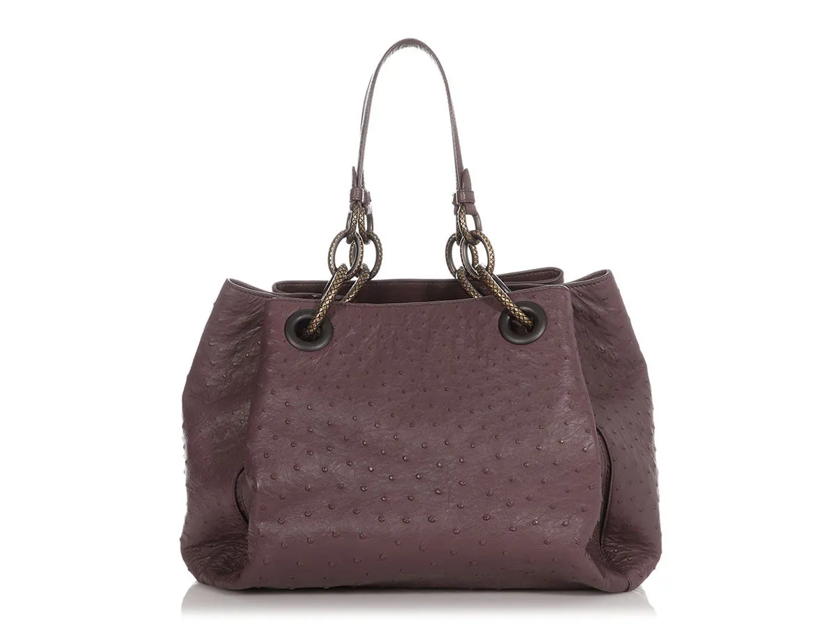 Bottega Veneta Glicine Ostrich Shoulder Bag