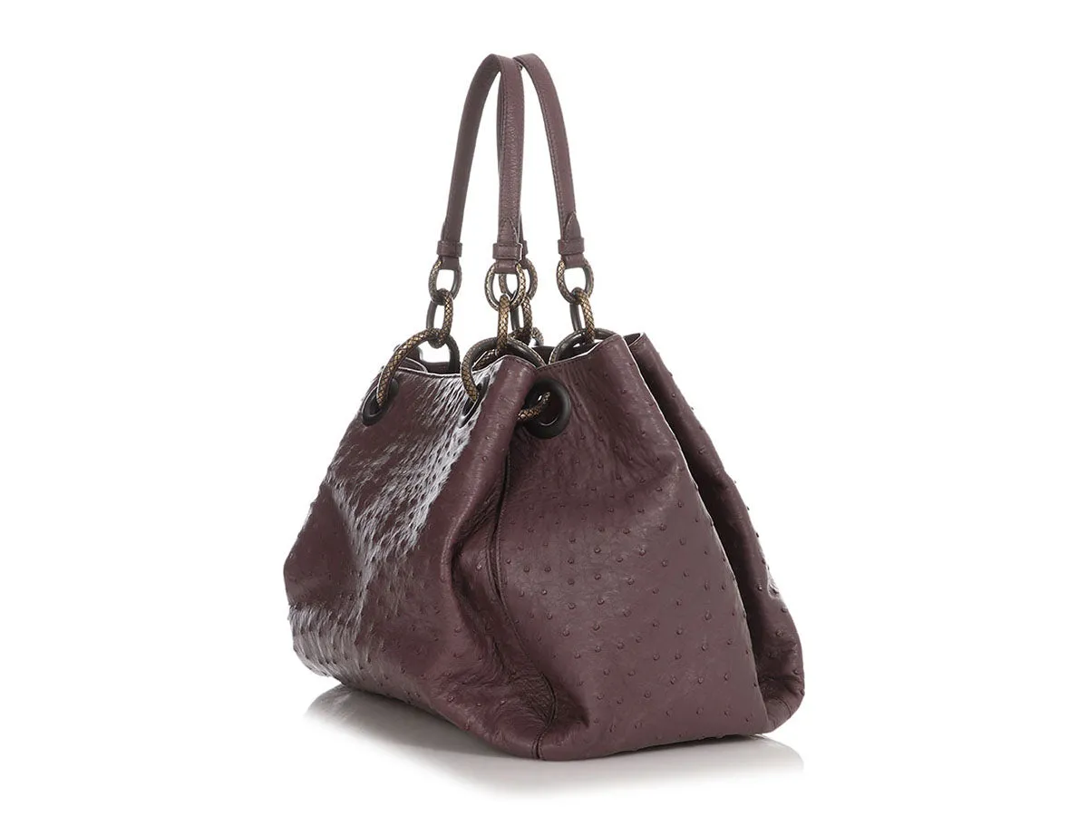 Bottega Veneta Glicine Ostrich Shoulder Bag