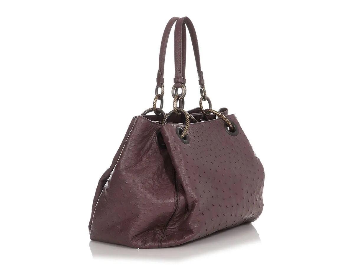 Bottega Veneta Glicine Ostrich Shoulder Bag