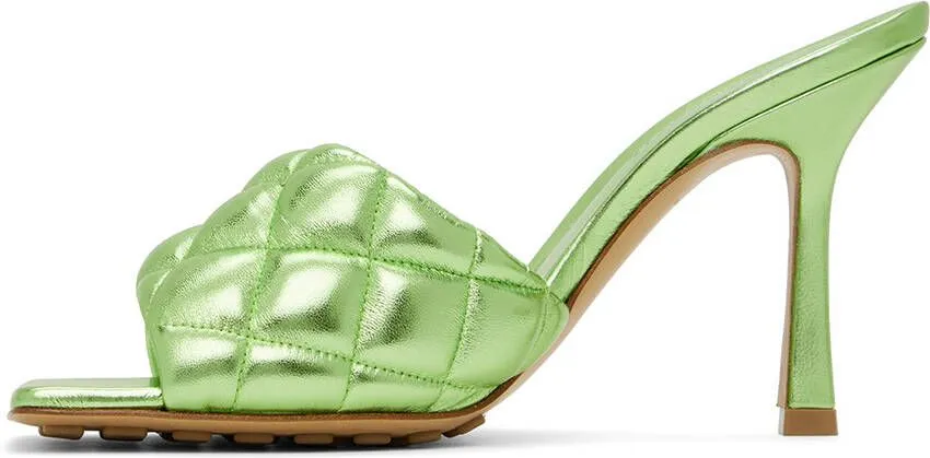 Bottega Veneta Green Padded Heeled Sandals