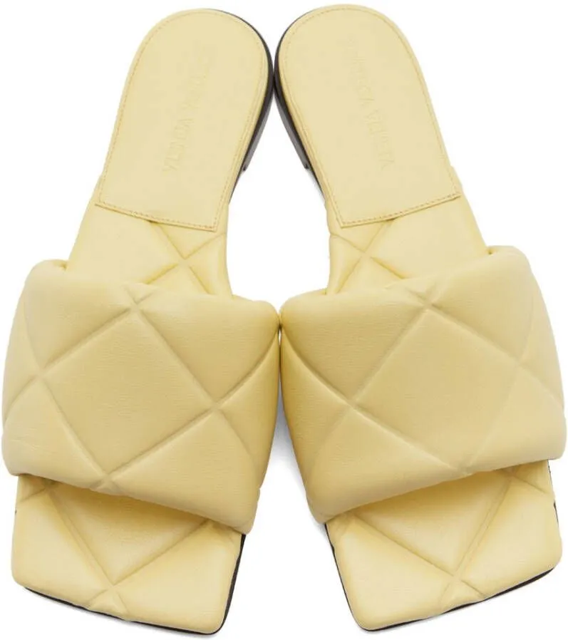 Bottega Veneta Off-White Quilted Embossed Lido Sandals