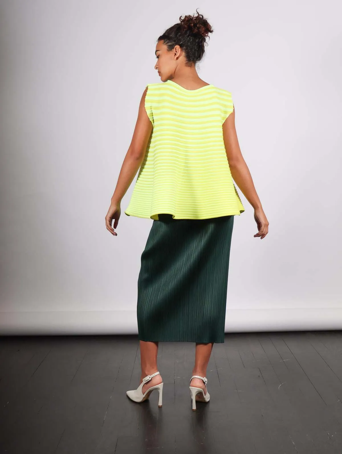 Bounce Knit Sleeveless Top - Lemon Yellow