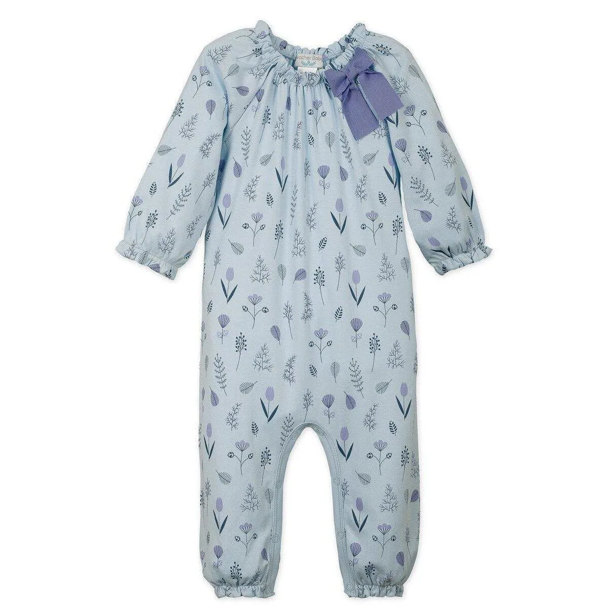 Bow Romper - Milly on Baby Blue